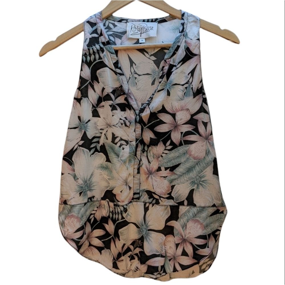 Rory Beca Tropical Print Silk Tank Top